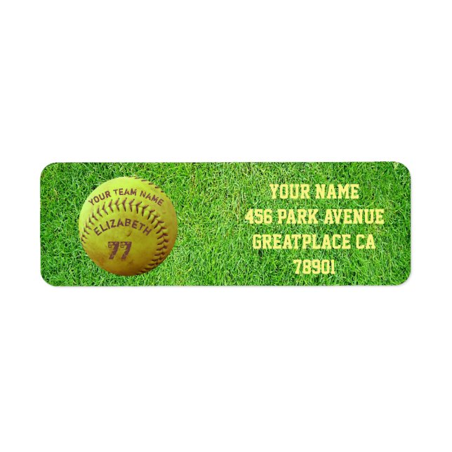 Étiquette Softball Dirty Name Numéro d'équipe Ball Return Ét (Devant)