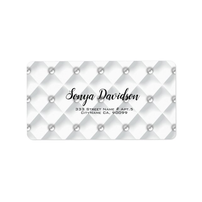 Étiquette Soie blanche avec perles (Devant)