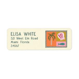 Étiquette Soirée au bord de mer Coquillages Palmiers Moderne