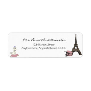 Étiquette Soirée rose dans l'étiquette de adresse de Tour