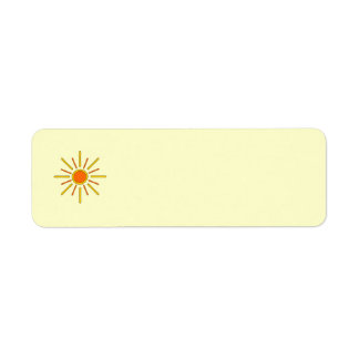Étiquette Soleil d'été. Jaune et orange.