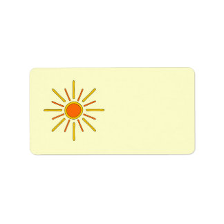Étiquette Soleil d'été. Jaune et orange.