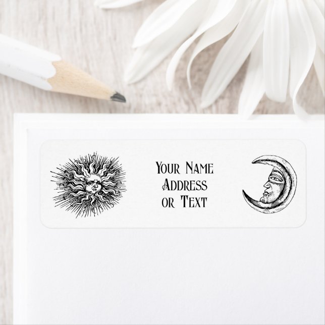 Étiquette Soleil mystique et lune (En situation)