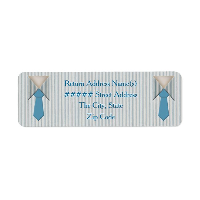 Étiquette Son et son Blue Oxford Pinstripe (Devant)