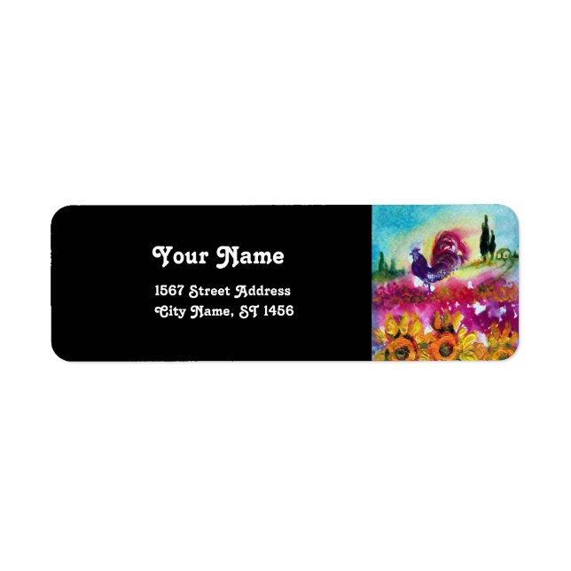 ÉTIQUETTE SOUFFLE ET ROOSTER NOIR (Devant)