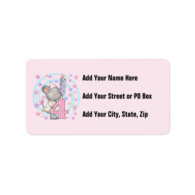 Étiquette Souris 4e anniversaire T-shirts et cadeaux (Devant)