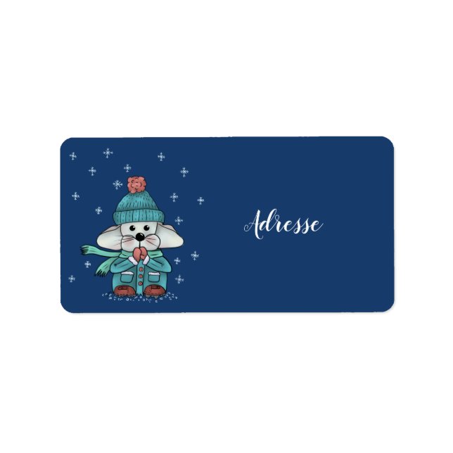 Étiquette Souris dans la neige (Devant)
