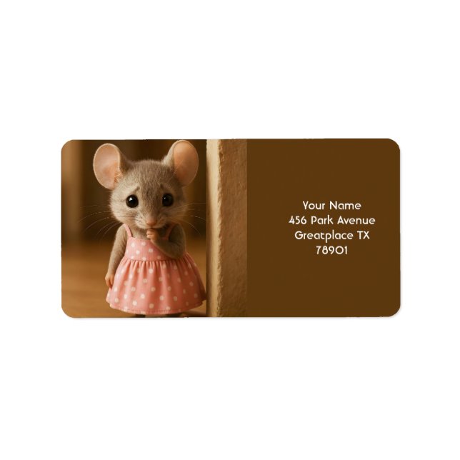 Étiquette Souris Mignonne Triste Fantastique (Devant)