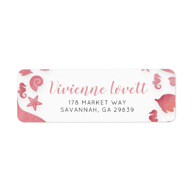 Étiquette Sous l'adresse de retour de la sirène de mer (Devant)