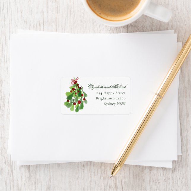 Étiquette Sous l'adresse Mariage de Noël de Mistletoe (En situation)