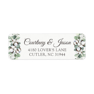 Étiquette Southern Country Cotton Boll Rustic Wood Adresse L