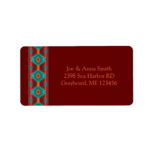 Étiquette Southwestern ethnic geometric design label