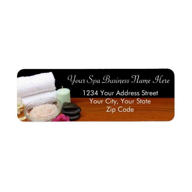 Étiquette Spa/Massage/Pedicure Salon Scène Noir/Couleur (Devant)