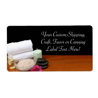Étiquette Spa/Massage/Pedicure Salon Scène Noir/Couleur