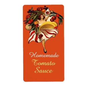 ÉTIQUETTE SPAGHETTI FÊTE DANSE, SAUCE DE TOMATE DE CUISINE I