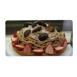 Étiquette Spaghetti japonais et gâteau aux fraises
