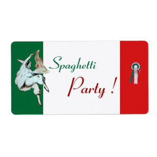 Étiquette SPAGHETTI PARTY CUISINE ITALIENNE, RESTAURANT vert
