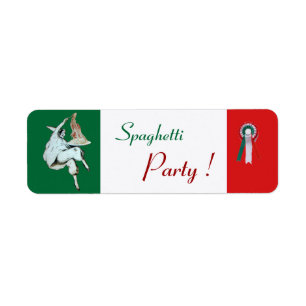 Étiquette SPAGHETTI PARTY CUISINE ITALIENNE, RESTAURANT vert