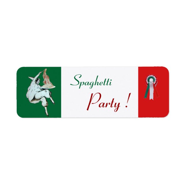 Étiquette SPAGHETTI PARTY CUISINE ITALIENNE, RESTAURANT vert (Devant)