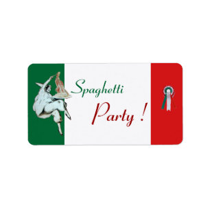 Étiquette SPAGHETTI PARTY CUISINE ITALIENNE, RESTAURANT vert