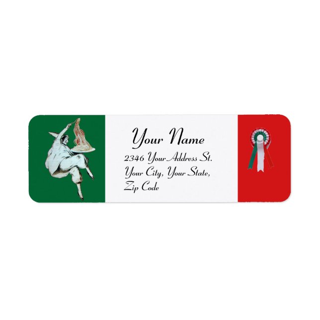 Étiquette SPAGHETTI PARTY CUISINE ITALIENNE, RESTAURANT vert (Devant)