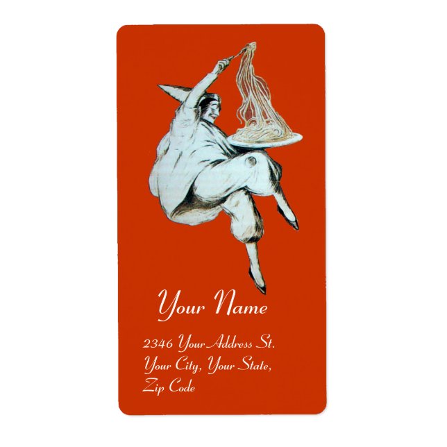 Étiquette SPAGHETTI PARTY ITALIAN KITCHEN, RESTAURANT orange (Devant)