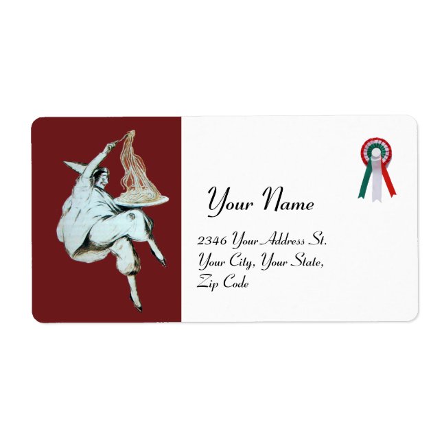 Étiquette SPAGHETTI PARTY ITALIAN KITCHEN, RESTAURANT orange (Devant)