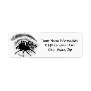 Étiquette Spider Crawling Out of Eye Socket Adresse de retou