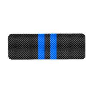 Étiquette Sporty Sky Blue Carbon Style Fibre Stripes de cour