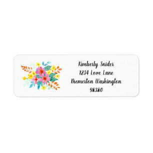 Étiquette Spray Floral Aquarelle Avec Texte Lisible