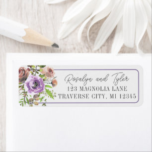 Étiquette Spring Blossoms Florale Purple Peach Violet Adress