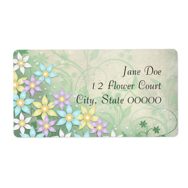 Étiquette Spring Dream Floral Flower Address Labels (Devant)