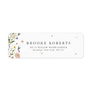 Étiquette Spring Fleur sauvage Garden Floral Minimale Adress