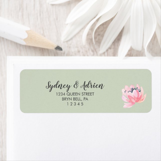 Étiquette Spring Peony Wedding Invite Return Adresse L Étiqu (En situation)
