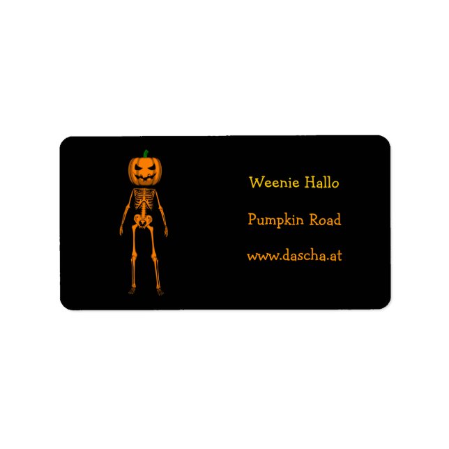 Étiquette Squelette orange (Devant)