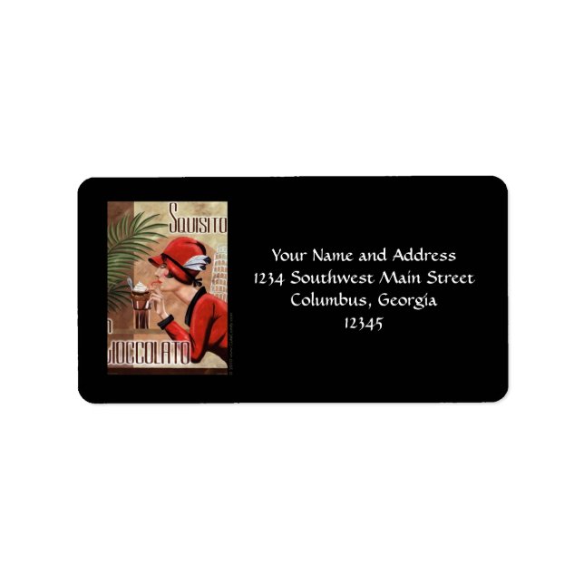 Étiquette Squisito Cioccolato Italienne Chocolate Femme en R (Devant)