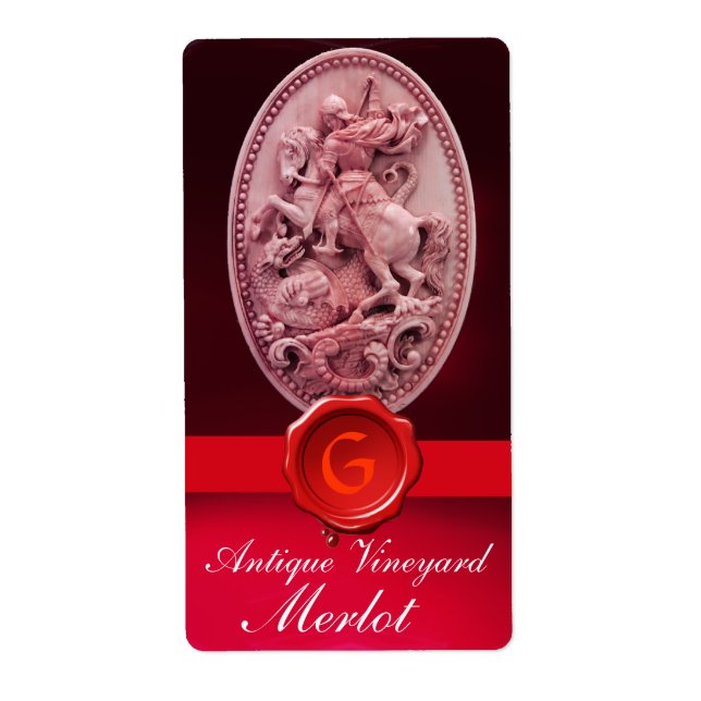 Étiquette ST.GEORGE ET DRAGON WAX RED SEAL MONOGRAS Vin (Devant)