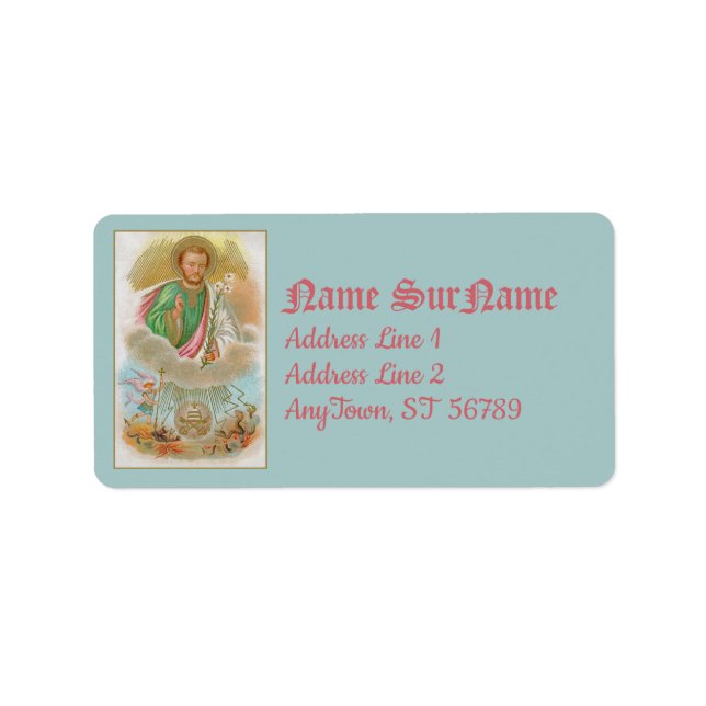 Étiquette St. Joseph d'une carte de pèlerinage (B 01) (Devant)