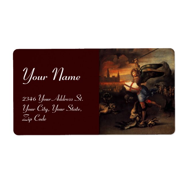 Étiquette St Michael et le Dragon, brun (Devant)