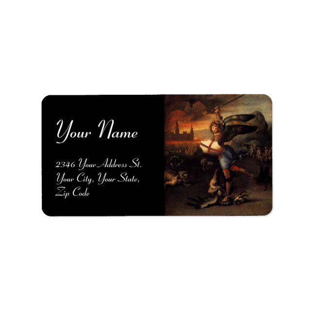 Étiquette St Michael et le Dragon, noir (Devant)