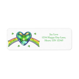 Étiquette St. Patricks Day Coeur Shamrock irlandais