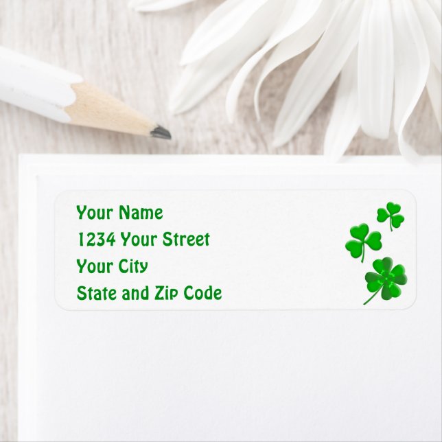 Étiquette St Patrick's Lucky Shamrock Personalized Address (En situation)