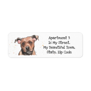 Étiquette Staffordshire Bull Terrier mouchoir chien d'aquare