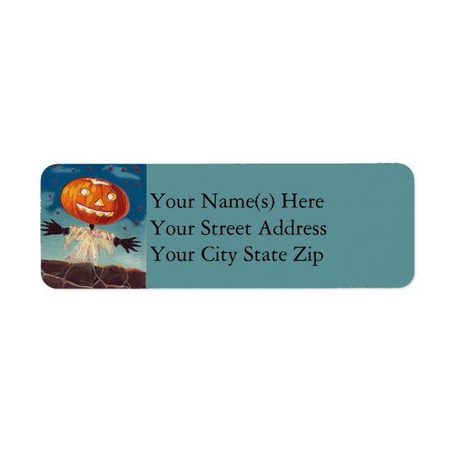 Étiquette Standing Jack-o'-lantern Halloween (Devant)