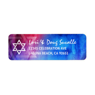 Étiquette Star of David Blue Red Fire Ice Adresse de retour