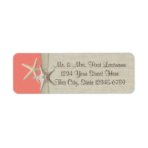 Étiquette Starfish Beach Coral