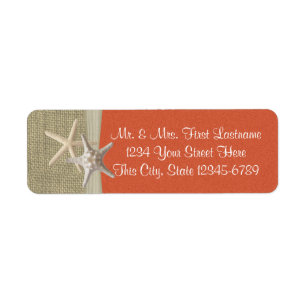 Étiquette Starfish Beach et Burlap Coral