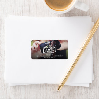Étiquette Starry Cheveux Brush Script Nouvel An Adresse phot