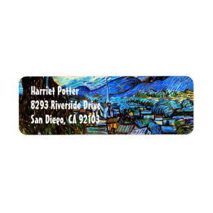 Étiquette Starry Night Van Gogh Art