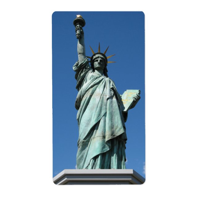 Étiquette Statue de la Liberté, Odaiba, Tokyo, Japon (Devant)
